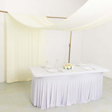 Ivory 4-Way Stretch Spandex Photography Backdrop Curtain with Rod Pockets, Drapery Panel - 5ftx18ft