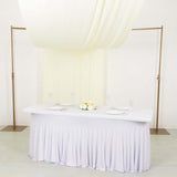 Ivory 4-Way Stretch Spandex Photography Backdrop Curtain with Rod Pockets, Drapery Panel - 5ftx18ft