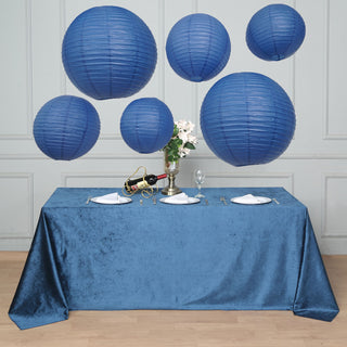 Add Elegance to Your Decor with Navy Blue Hanging Paper Lanterns