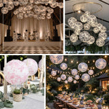 Decorative paper lanterns in various styles and settings for festive occasions.