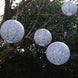 Set of 8 White Blue Chinoiserie Floral Print Hanging Chinese Lanterns, Festival Paper Lanterns