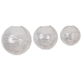 Set of 3 Glitter Silver Sequin Fabric Hanging Lanterns#whtbkgd