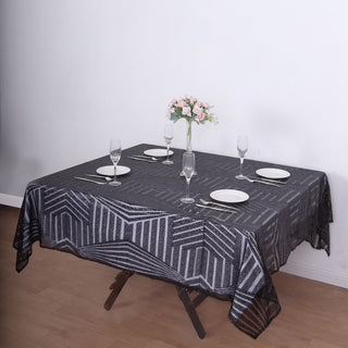Create a Dazzling Tablescape with the Black Diamond Glitz Sequin Table Overlay