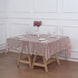 72x72inch Blush Rose Gold Sequin Leaf Embroidered Seamless Tulle Table Overlay