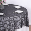 72x72inch Black Sequin Leaf Embroidered Seamless Tulle Table Overlay