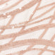 72x72inch Blush Rose Gold Wave Mesh Square Table Overlay With Embroidered Sequins#whtbkgd