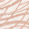 72x72inch Blush Rose Gold Wave Mesh Square Table Overlay With Embroidered Sequins#whtbkgd