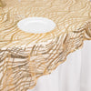 72x72inch Champagne Wave Mesh Square Table Overlay With Embroidered Sequins