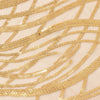 72x72inch Gold Wave Mesh Square Table Overlay With Embroidered Sequins#whtbkgd