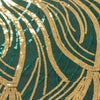 72x72inch Hunter Emerald Green Gold Wave Mesh Square Table Overlay With Embroidered Sequins#whtbkgd