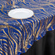 72x72inch Royal Blue Gold Wave Mesh Square Table Overlay With Embroidered Sequins