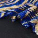 72x72inch Royal Blue Gold Wave Mesh Square Table Overlay With Embroidered Sequins