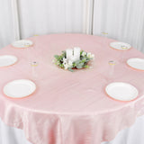 72x72Inch Blush / Rose Gold Accordion Crinkle Taffeta Table Overlay, Square Tablecloth Topper