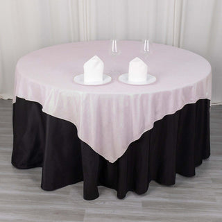 Add a Touch of Enchantment with the Iridescent Glitter Sparkle Polyester Table Overlay