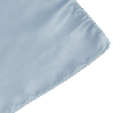 72x72inch Dusty Blue Lamour Satin Table Overlay, Square Tablecloth Topper