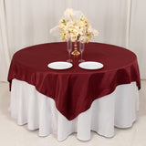 72"72inch Burgundy Lamour Satin Table Overlay, Square Tablecloth Topper