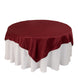 72"72inch Burgundy Lamour Satin Table Overlay, Square Tablecloth Topper