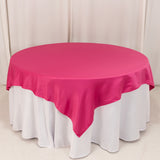 72x72inch Fuchsia Lamour Satin Table Overlay, Square Tablecloth Topper