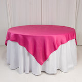 72x72inch Fuchsia Lamour Satin Table Overlay, Square Tablecloth Topper