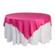 72x72inch Fuchsia Lamour Satin Table Overlay, Square Tablecloth Topper