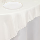 72x72inch Ivory Lamour Satin Table Overlay, Square Tablecloth Topper