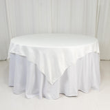 72x72inch Ivory Lamour Satin Table Overlay, Square Tablecloth Topper