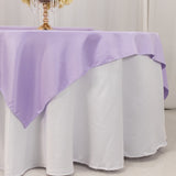 72x72inch Lavender Lilac Lamour Satin Table Overlay, Square Tablecloth Topper