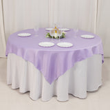 72x72inch Lavender Lilac Lamour Satin Table Overlay, Square Tablecloth Topper