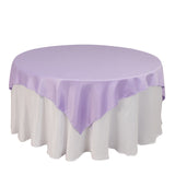 72x72inch Lavender Lilac Lamour Satin Table Overlay, Square Tablecloth Topper