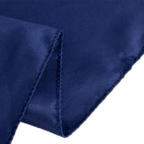 72x72inch Navy Blue Lamour Satin Table Overlay, Square Tablecloth Topper