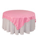 72x72inch Pink Lamour Satin Table Overlay, Square Tablecloth Topper