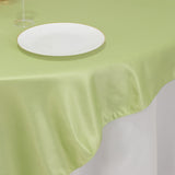 72x72inch Sage Green Lamour Satin Table Overlay, Square Tablecloth Topper