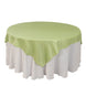 72x72inch Sage Green Lamour Satin Table Overlay, Square Tablecloth Topper