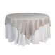 72x72inch Silver Lamour Satin Table Overlay, Square Tablecloth Topper