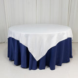 72x72inch White Lamour Satin Table Overlay, Square Tablecloth Topper