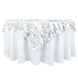 72x72inch White 3D Leaf Petal Taffeta Fabric Table Overlay