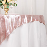 72x72inch Rose Gold Shimmer Sequin Dots Square Polyester Table Overlay