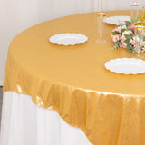 72x72inch Gold Shimmer Sequin Dots Square Polyester Table Overlay