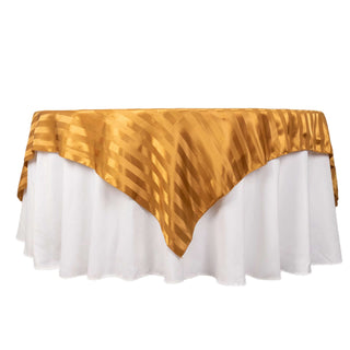 Add a Touch of Opulence with the Gold Satin Stripe Table Overlay