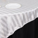 White Satin Stripe Square Table Overlay, Smooth Elegant Table Topper