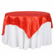 72" x 72" Red Seamless Satin Square Tablecloth Overlay#whtbkgd
