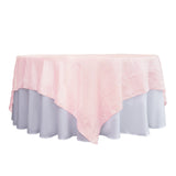 90inch x 90inch Accordion Crinkle Taffeta Table Overlay - Blush | Rose Gold