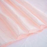 90inch x 90inch Accordion Crinkle Taffeta Table Overlay - Blush | Rose Gold