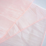 90inch x 90inch Accordion Crinkle Taffeta Table Overlay - Blush | Rose Gold