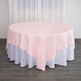 90inch x 90inch Accordion Crinkle Taffeta Table Overlay - Blush | Rose Gold