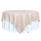 90inch Accordion Crinkle Taffeta Table Overlay - Beige