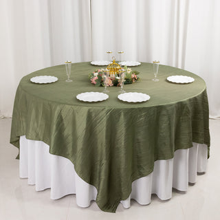 <h3 style="margin-left:0px;"><strong>Dusty Sage Green Taffeta Table Overlay - Perfect for Any Occasion</strong>