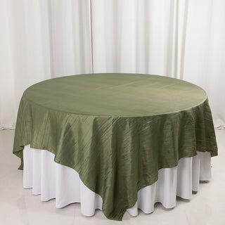 <h3 style="margin-left:0px;"><strong>Elegant Dusty Sage Green Accordion Crinkle Taffeta Table Overlay</strong>