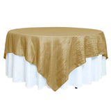 90inch x 90inch Accordion Crinkle Taffeta Table Overlay - Gold