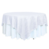 90inch Accordion Crinkle Taffeta Table Overlay - White